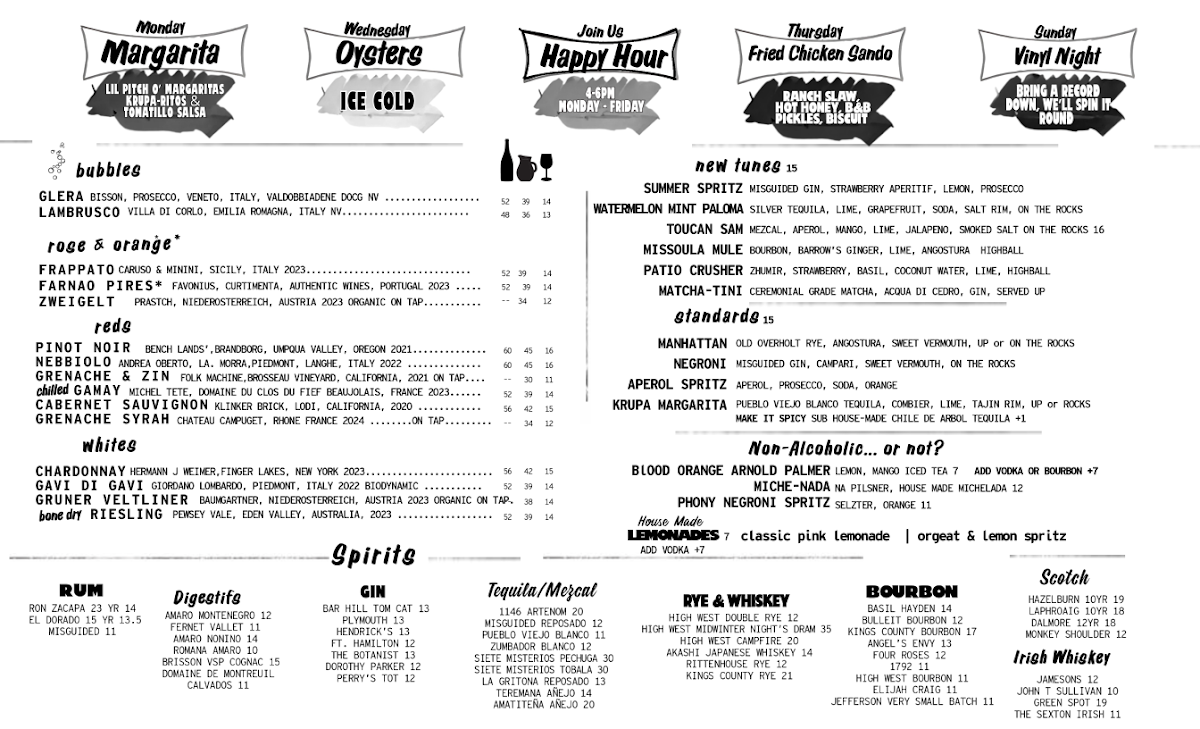 Krupa Grocery Menu - Image 2